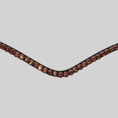 Afbeelding van Montar Frontriem Fair Rosegold Crystals Zwart Cob