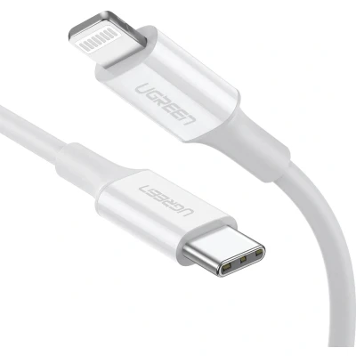 Afbeelding van UGREEN USB C naar Lightning Kabel MFi Gecertificeerd PD Snel Opladen Type iPhone Voor 13/13 Mini/ 13 Pro Max, 12/11/12 Pro/X/XR/XS MAX enz. (1M, Wit)
