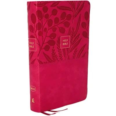 Afbeelding van NKJV, End of Verse Reference Bible, Personal Size Large Print, Leathersoft, Pink, Red Letter, Comfort Print