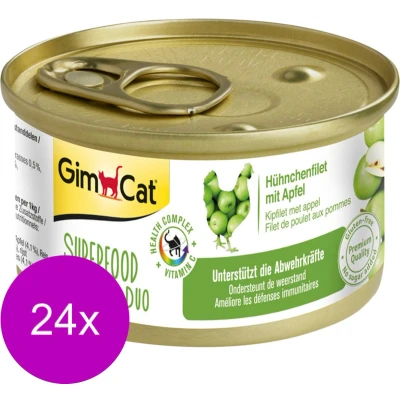 Afbeelding van Gimcat Superfood Shinycat Duo 70 g Kattenvoer 24 x Kipfilet&amp;Appel