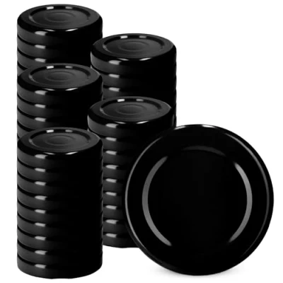 Afbeelding van KADAX 50 stuks schroefdeksels voor potten van 38 mm metaal zwart