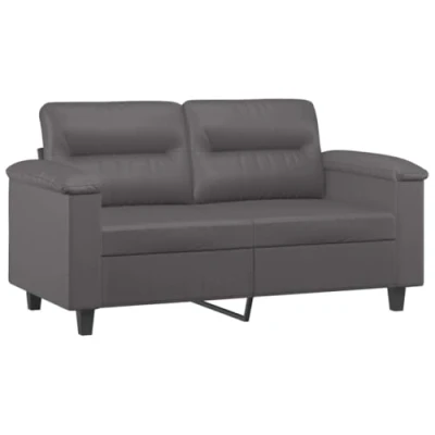 Image de vidaXL Canapé à 2 places Gris 120 cm Similicuir359330