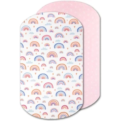 Afbeelding van Lovely Hippo Cododo Iora Hoeslaken, compatibel 100% katoen hoeslaken met (60 x 80 cm, regenboog)