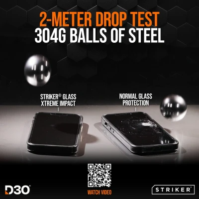 Afbeelding van Striker D3O Xtreme Impact Glass Screen Protector Black Frame Samsung Galaxy S22 5G/S23 5G
