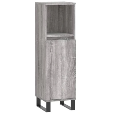 Afbeelding van Badkamerkast 30x30x100 cm bewerkt hout grijs sonoma eikenkleur