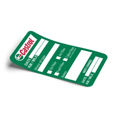 Afbeelding van Lot de 60 étiquettes autocollantes en PVC pour huile Castrol