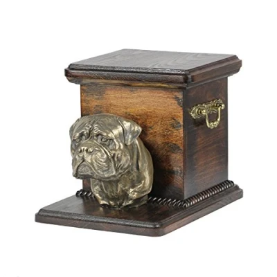 Afbeelding van Elegante urn hond voor Bullmastiff met hondenbuste, uniek en stijlvol