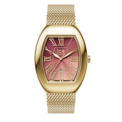 Afbeelding van ICE Watch boliday Dome Metal mesh Pink GD 024488 Horloge Staal Goudkleurig Ø 40 mm