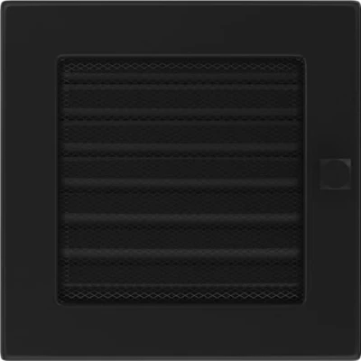 Afbeelding van kratki Ventilatierooster voor open haard, 17 cm x cm, zwart, met jaloezieën
