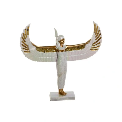 Afbeelding van Decoratieve figuren Home ESPRIT Wit Gouden Hars Orientaals 34 x 6,5 33,5 cm