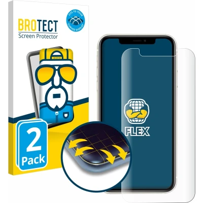 Afbeelding van BROTECT Screenprotector voor Apple iPhone 11 Folie Beschermfolie transparant volledig dekking (2 Stuks)