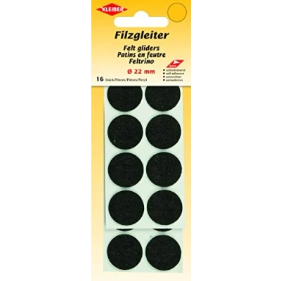 Afbeelding van Kleiber Viltglijders, 22 mm, zwart, 18 x 8 1 cm
