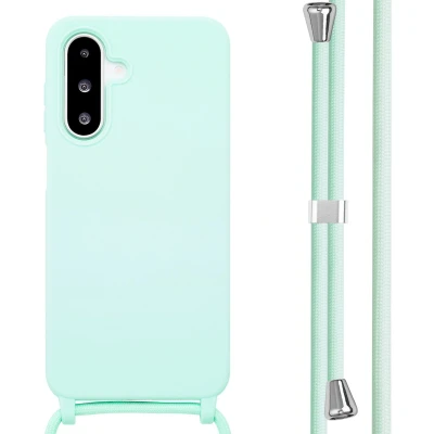 Afbeelding van imoshion hoesje Geschikt voor Samsung Galaxy A26 met koord Siliconen Mintgroen