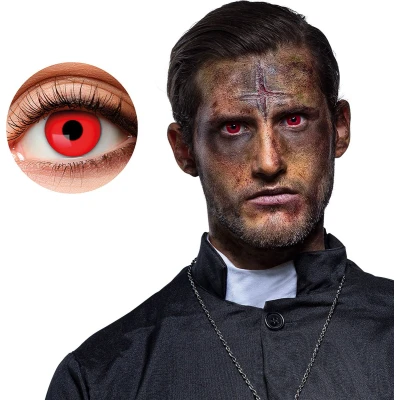 Afbeelding van Boland Weeklenzen Devil priest Volwassenen Halloween en Horror contactlenzen