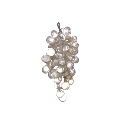 Afbeelding van Decoratie Druiventrosjes Glas Set 4 stuks Helder wit 5x4 cm
