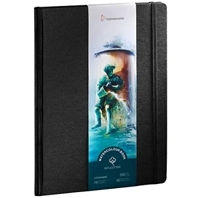 Afbeelding van Hahnemühle Watercolour book 100% katoen A6 portrait 250 g