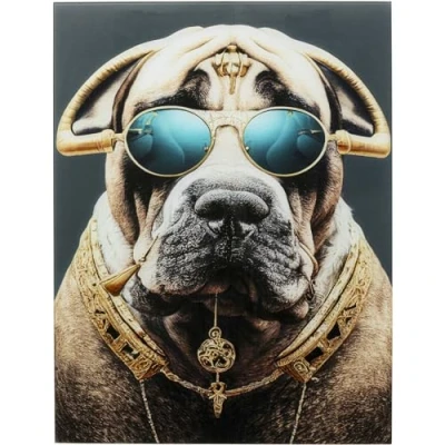 Afbeelding van Wandfoto zonnebril hond 60x80cm Kare Design