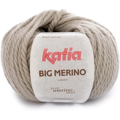 Afbeelding van Big merino garen Katia Licht Grijs Kleurnr. 11 wol haakgaren breien haken breigaren voor interieur baby super zacht breiwol