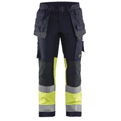 Image de Pantalon multinormes inhérent stretch marine/jaune fluorescent