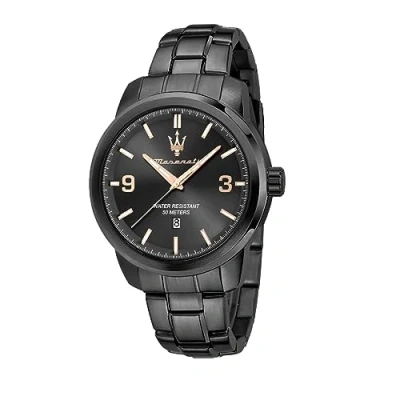 Afbeelding van Maserati Successo Horloge, Heren, Maat: One Size, Schwarz