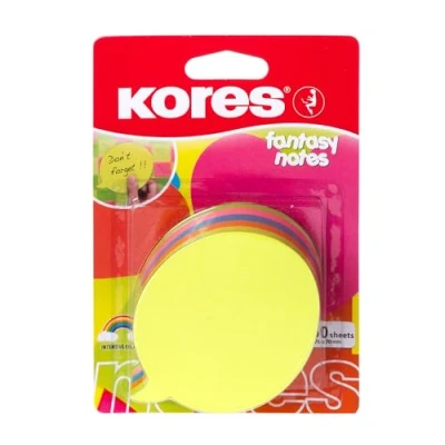 Afbeelding van Kores Fantasie: zelfklevende notities in de vorm van een bubbel, kleurrijk zelfklevend notitieblok, 70 x mm, pak 1 250 vellen 5 verschillende kleuren