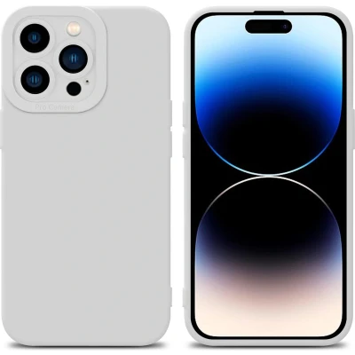 Afbeelding van Cadorabo Hoesje geschikt voor Apple iPhone 14 PRO in Fluid WIT Beschermhoes gemaakt van flexibel TPU silicone Cover Case
