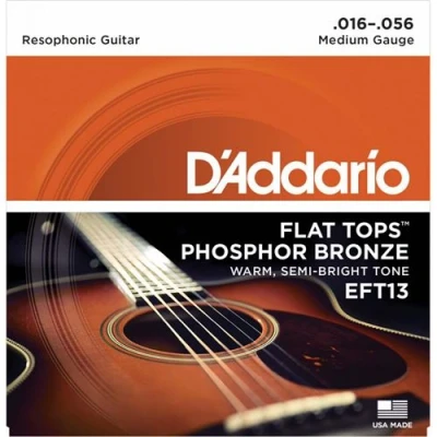 Image de D&#039;addario EFT13 Flat top Medium 16 56 Jeu de cordes guitare resophonic