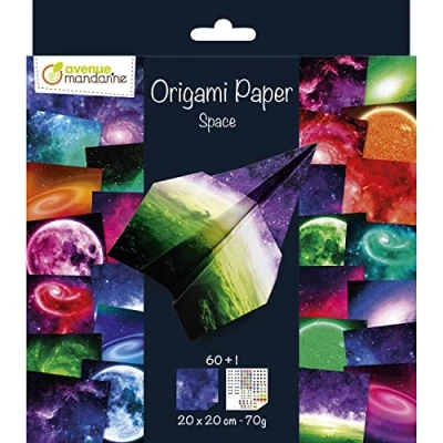 Afbeelding van Avenue Mandarine OR519C een verpakking met 60 vellen origami 20 x cm 70 g (30 motieven 2 vellen) + vel stickers &quot;ogen&quot;, vanaf 7 jaar ruimte