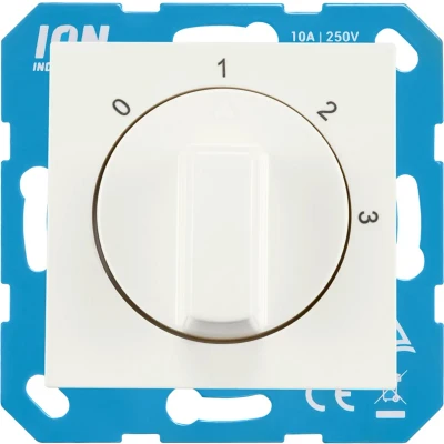 Afbeelding van Centraalplaat ION Industries V1/J1 (Draaiknop, 3 standen, Wit)