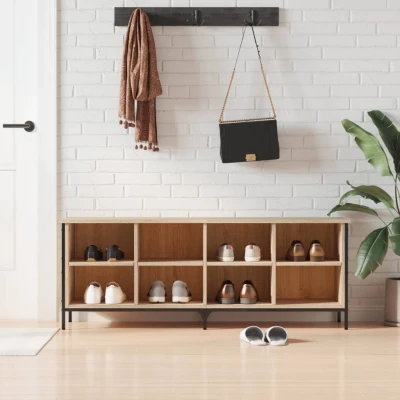 Afbeelding van vidaXL Schoenenkast 131x35x50 cm bewerkt hout sonoma eikenkleurig