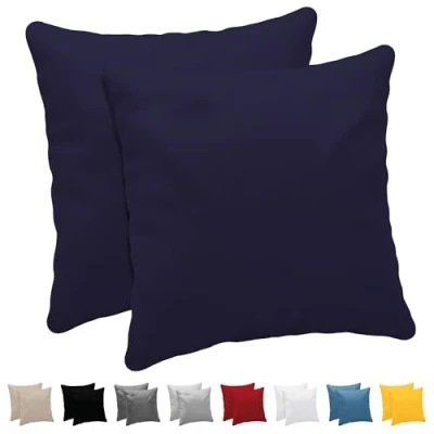 Afbeelding van Dreamzie Set van 2 kussenslopen 30 x cm 100% jersey katoen 150 g/m² donkerblauw voor kussens kussensloop robuust en hypoallergeen