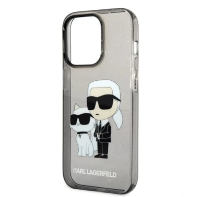 Afbeelding van Karl Lagerfeld KLHCP14LHNKCTGK iPhone 14 Pro 6.1 zwart/zwart hardcase Gliter Karl&amp;Choupette