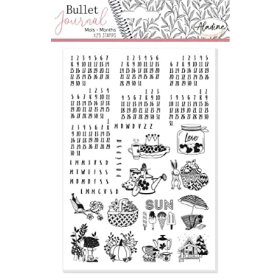 Afbeelding van Stamp Bullet Journal Months