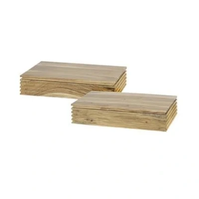 Afbeelding van Giga Meubel Nachtkastje Acaciahout Set van 2 40x25x8cm