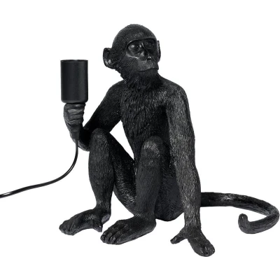 Afbeelding van Tafellamp Aap Zwarte Aaplamp Monkey Lamp Zittend
