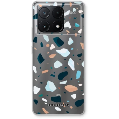 Afbeelding van Case Company® hoesje geschikt voor Xiaomi Poco X6 Pro Terrazzo N13 Soft Cover Telefoonhoesje Bescherming aan alle Kanten en Schermrand