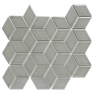 Afbeelding van The Mosaic Factory Paris 3D Kubus Light Grey Glossy
