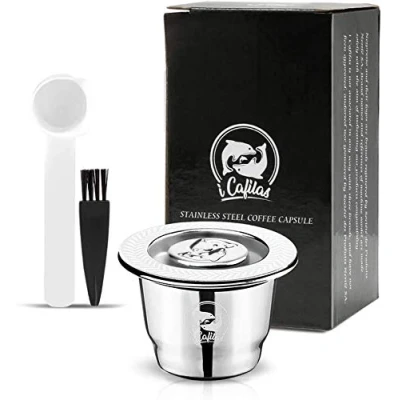 Afbeelding van i Cafilas Herbruikbare Nepresso capsules van roestvrij staal, compatibel met machine 【OriginalLine】Herbruikbare koffiepads duurzaam metaal (1 blik)