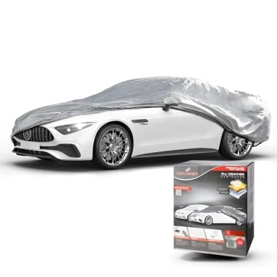 Afbeelding van Dekzeil voor auto All Weather Basic, autozeil volledige garage maat L zilver