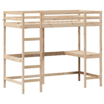 Image de vidaXL Lit superposé avec bureau 90x200 cm bois de pin massif842850