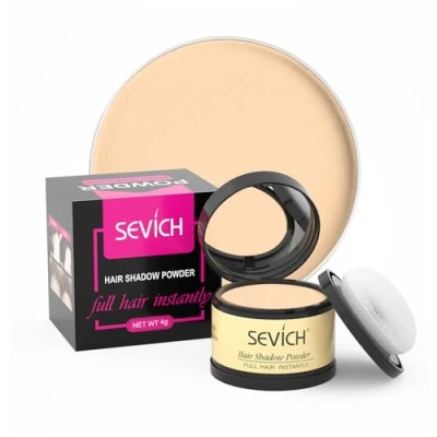 Image de SEVICH Ombre à cheveux instantanée en poudre, correcteur de racine des gris, avec touche bouffante, 4 g, blond clair