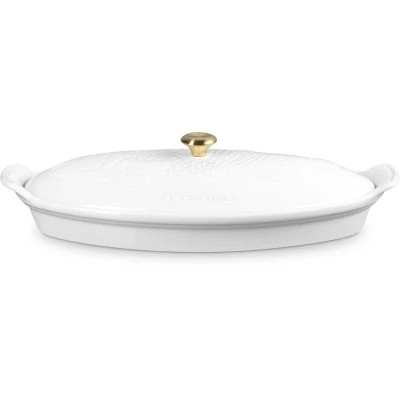 Afbeelding van Le Creuset Ovenschaal Vis Heritage Ovaal Wit 34 cm