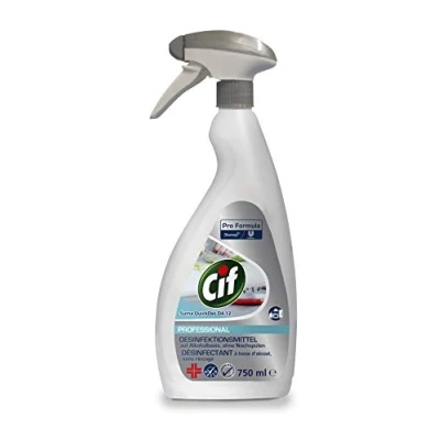 Afbeelding van Cif Professional Quick Des desinfectiemiddel op alcoholbasis voor oppervlakken en apparaten, 750 ml spuitfles HACCP
