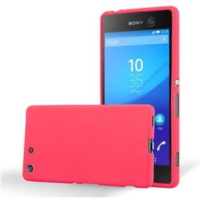 Afbeelding van Cadorabo Hoesje geschikt voor Sony Xperia M5 in FROST ROOD Beschermhoes gemaakt van flexibel TPU silicone Case Cover
