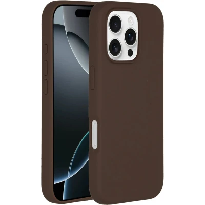 Afbeelding van Accezz Hoesje Geschikt voor iPhone 16 Pro Siliconen Liquid Silicone Backcover MagSafe bruin