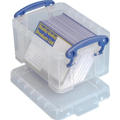 Afbeelding van Really Useful Box Visitekaarthouder 0,3 Liter, Transparant Visitekaartenhouder
