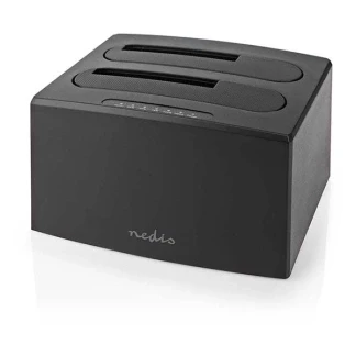 Afbeelding van Harde schijf docking station Nedis 2x 2.5 en 3.5 (USB 3.0, S ATA III, Kloonfunctie)