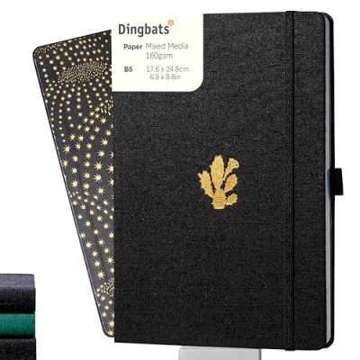 Afbeelding van Dingbats* Pro B5 Notitieboek Black Bee Stippen / Blanco Cactus