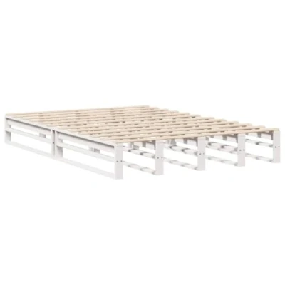 Afbeelding van Bedframe massief grenenhout wit 150x200 cm
