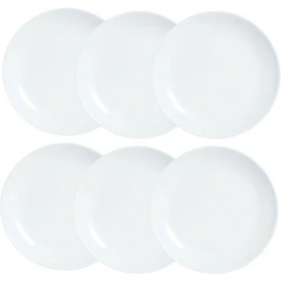 Afbeelding van Luminarc Diwali Set van 6 dessertborden glas, opaal, extra duurzaam, 19 cm, wit